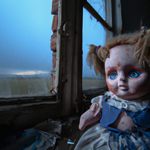 Abandoned Victorian Doll Portrait at Sunrise