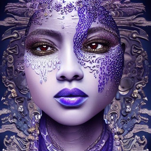 Maximalist Collage of Water Bearer with Liquid Details