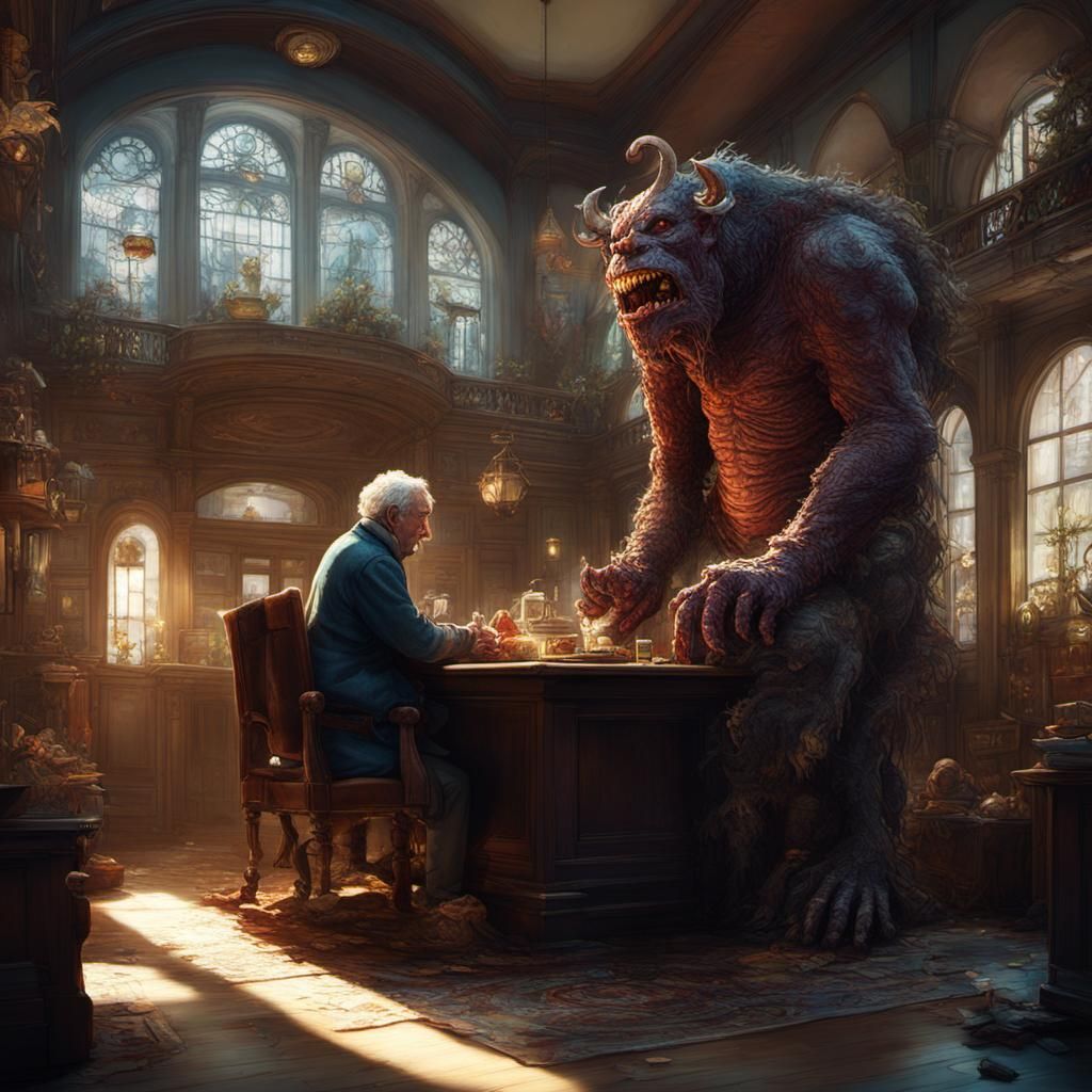 Henry the Monster: "Um, I was" Headmaster: "Tisk Tisk Henry, we do not begin conversations with um for it displays weakn...