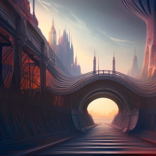 bridge in the style of Santiago Calatrava