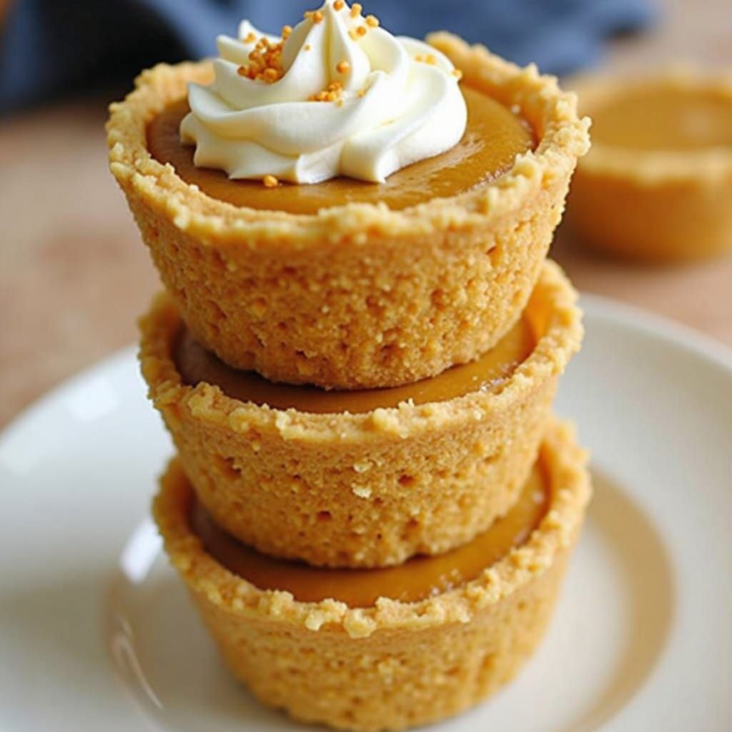 Whimsical Pumpkin Pie Towers in a Vibrant Art Style