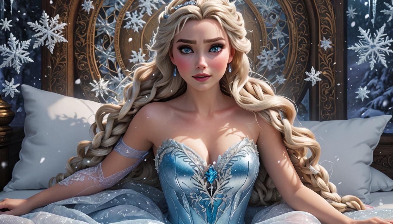 Ice Queen in Frosty Realm: Hyperdetailed Portrait