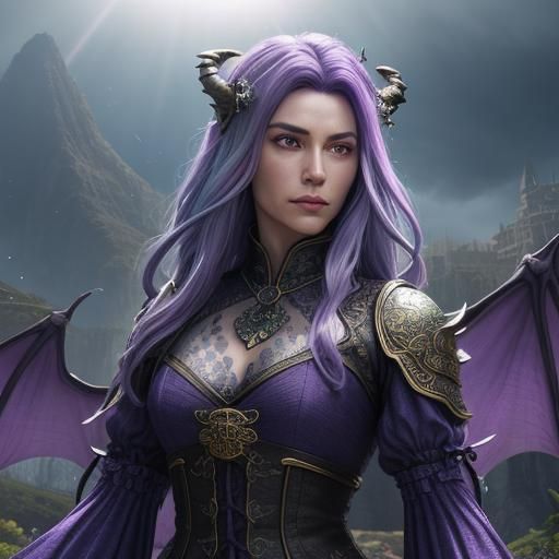 Dragon Protects Queen in Vivid Digital Art