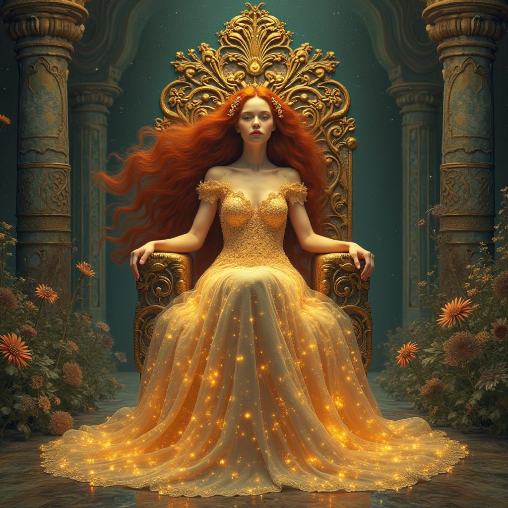 Cosmic Queen in Art Nouveau Alien Palace