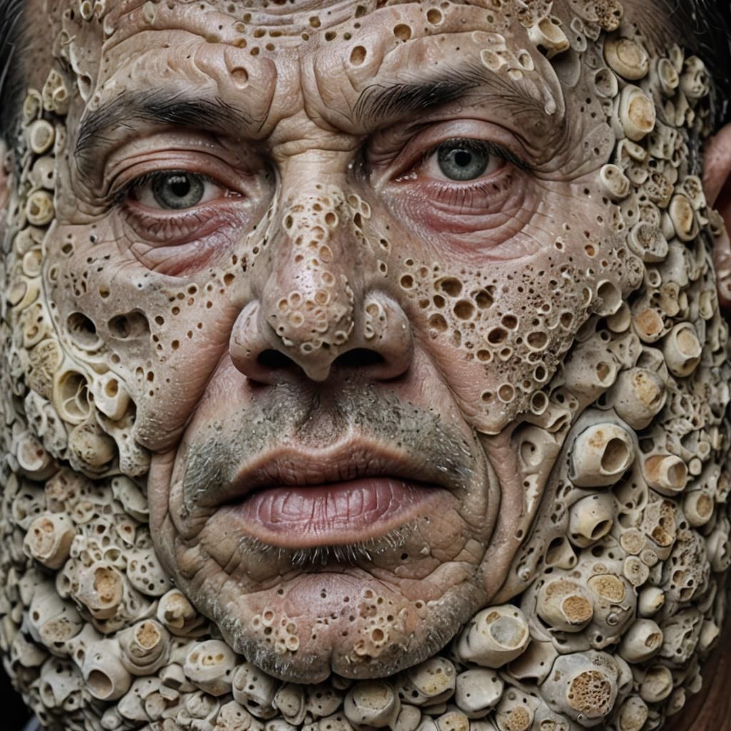 Man with Pores and Clusters of Holes