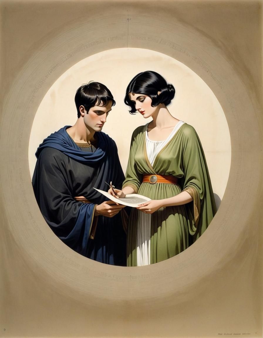 Diophantus teaching Hypathia