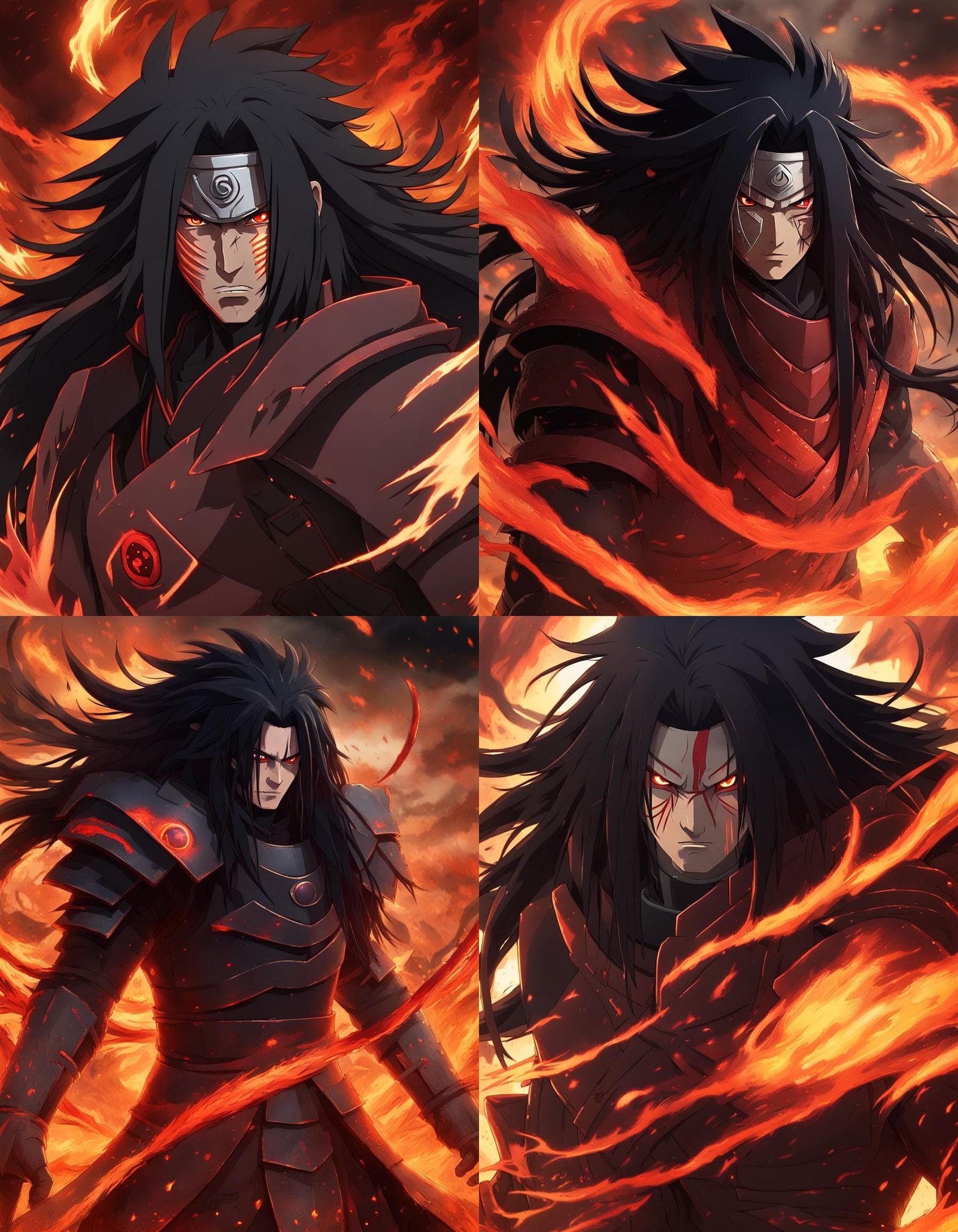 Epic, beast mode portrait of Madara Uchiha