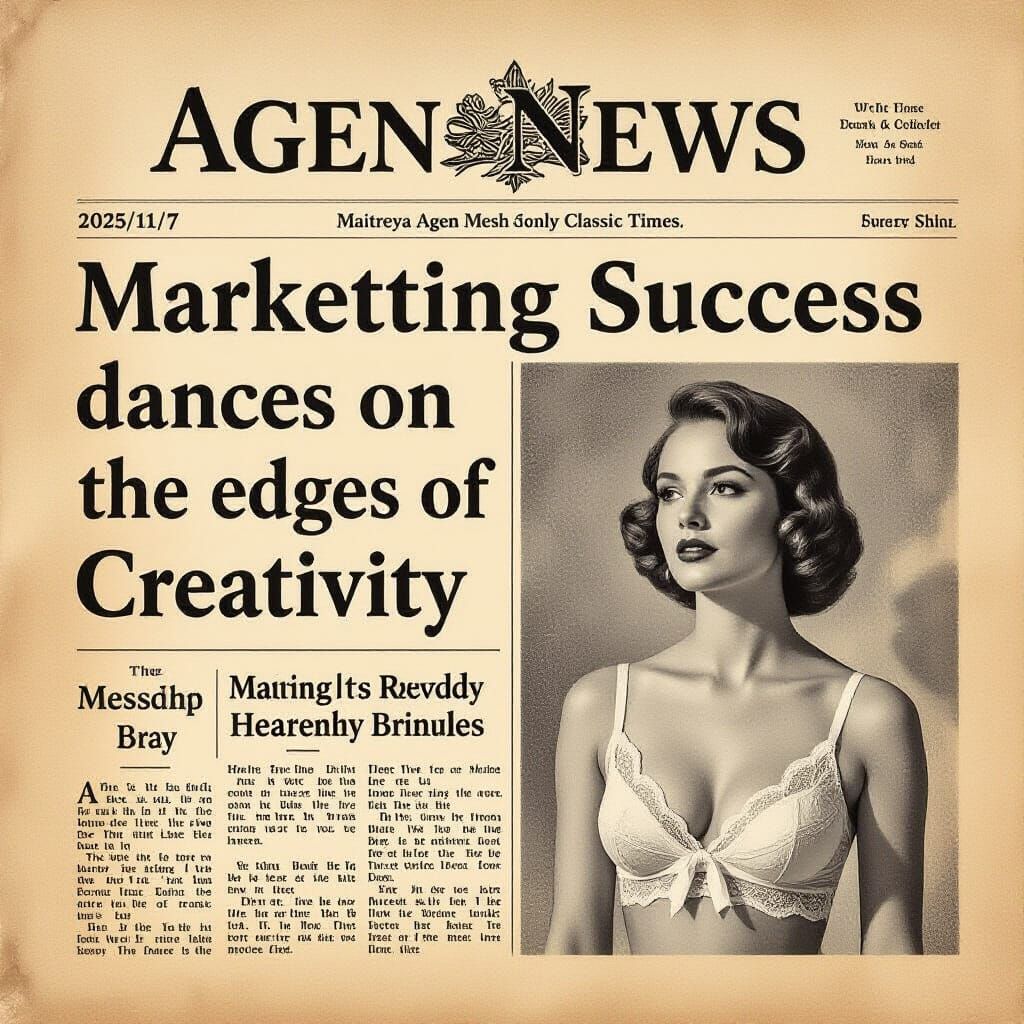 Aged Newspaper with Vintage Art Style and Creative Headline