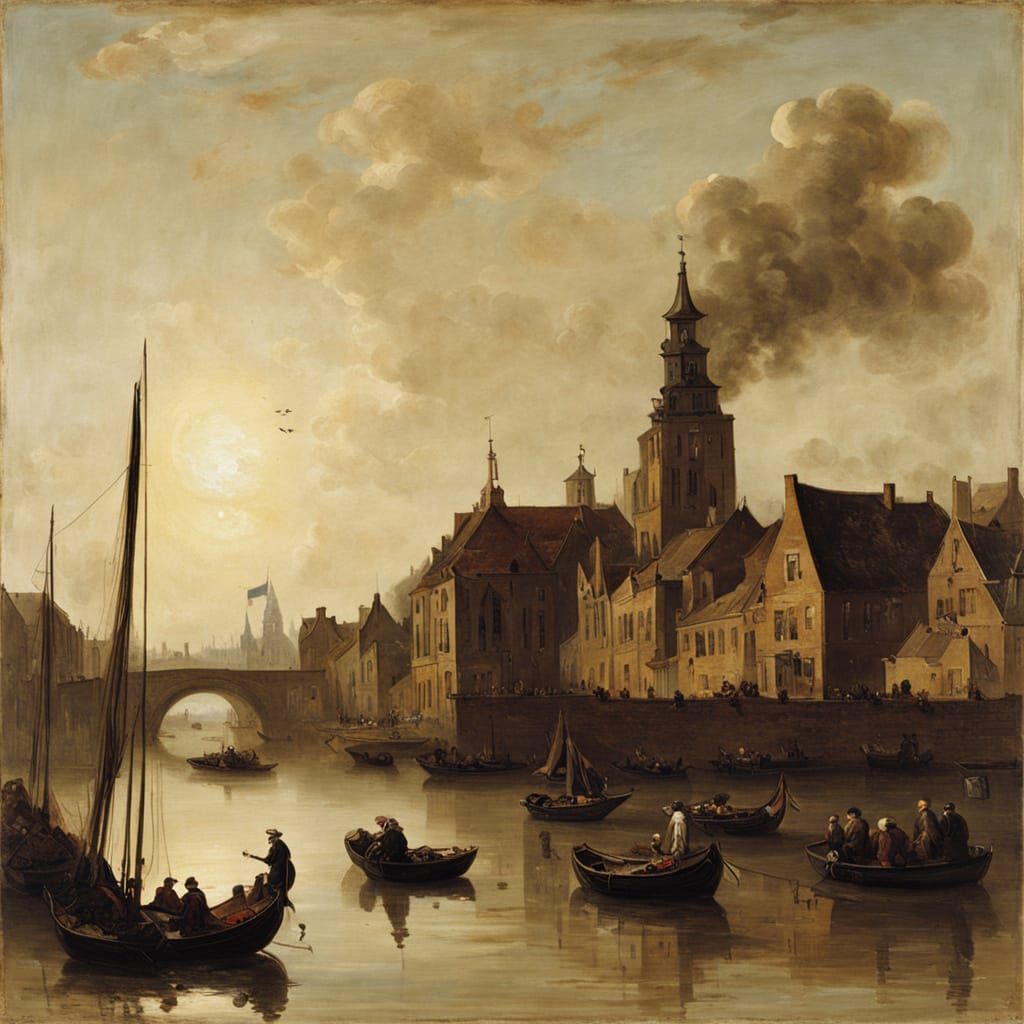 Dutch Golden Age Landscape in Earth Tones