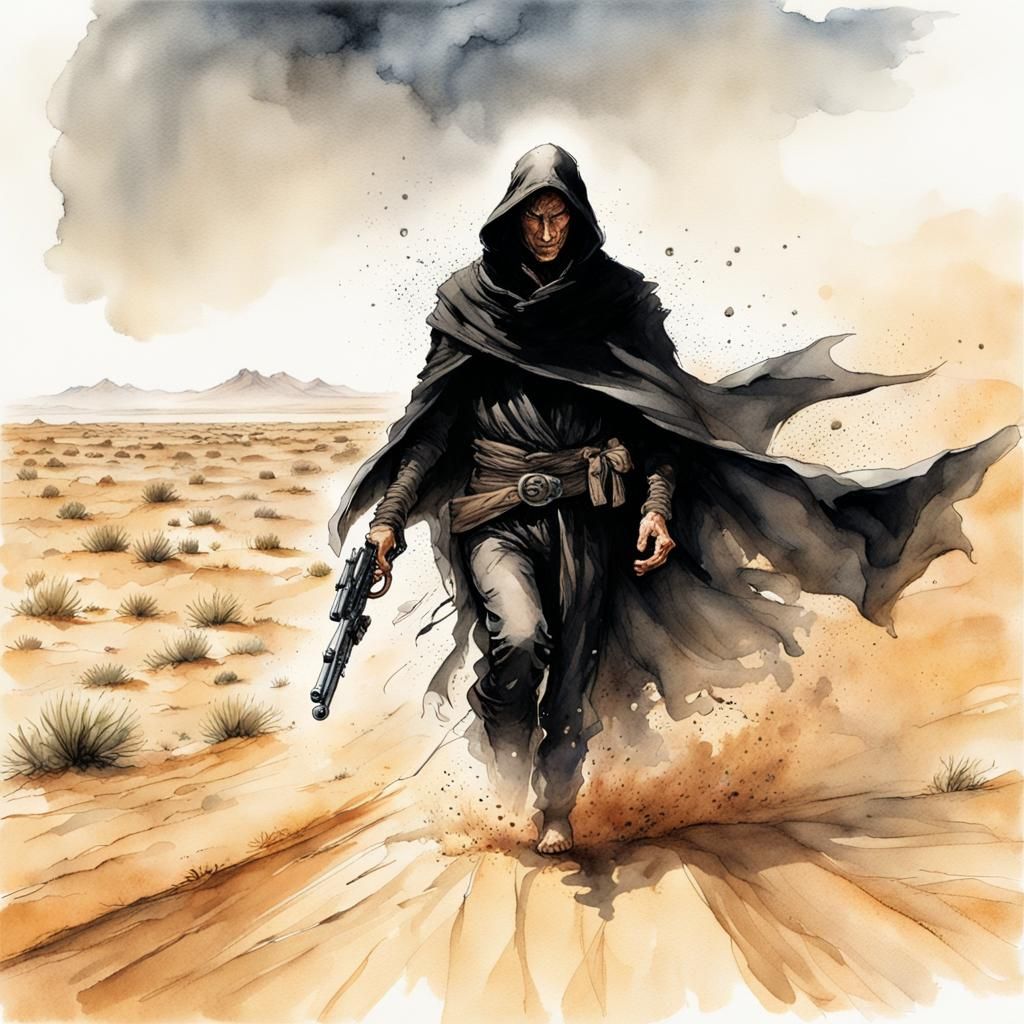 The man in black fled across the desert...