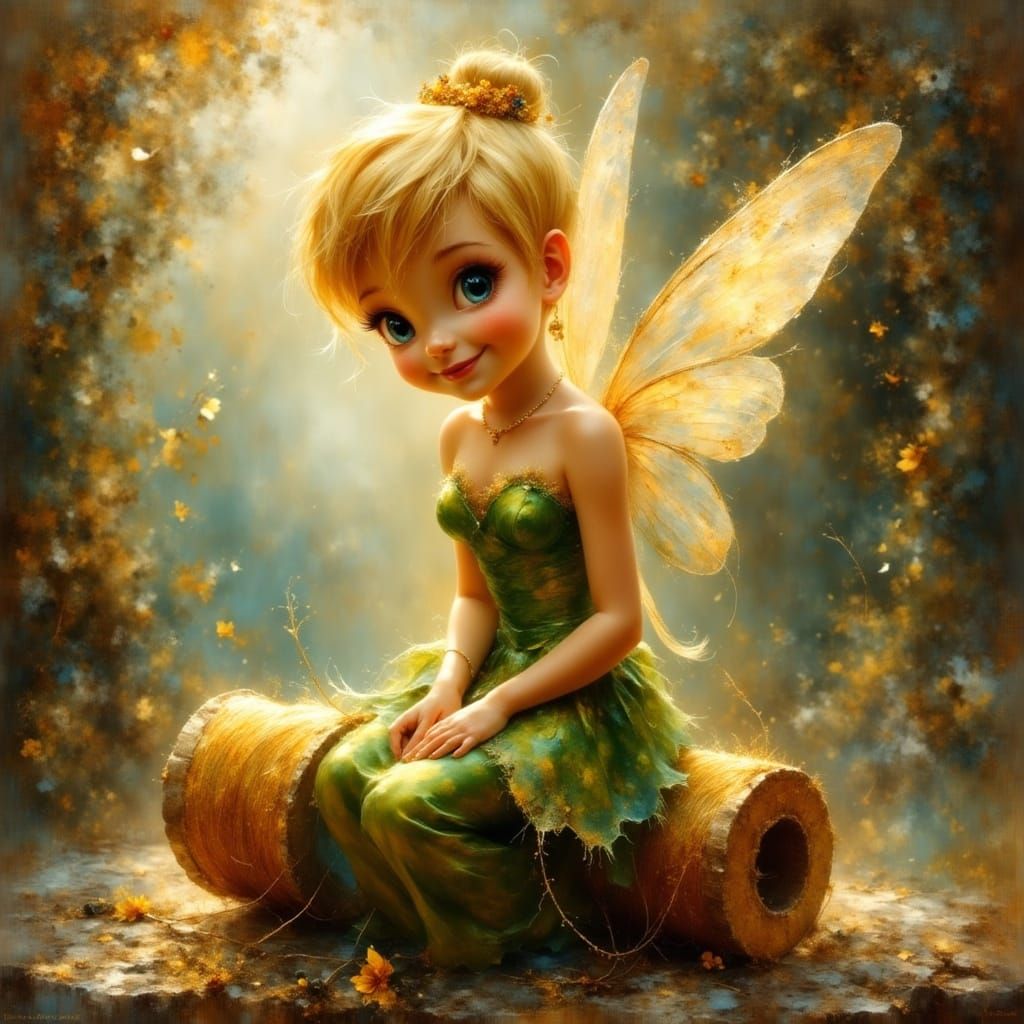 Tinker Bell on a Spool of Thread