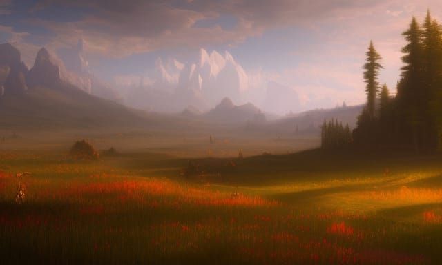 Epic Prairie Landscape in Dark Fantasy Style