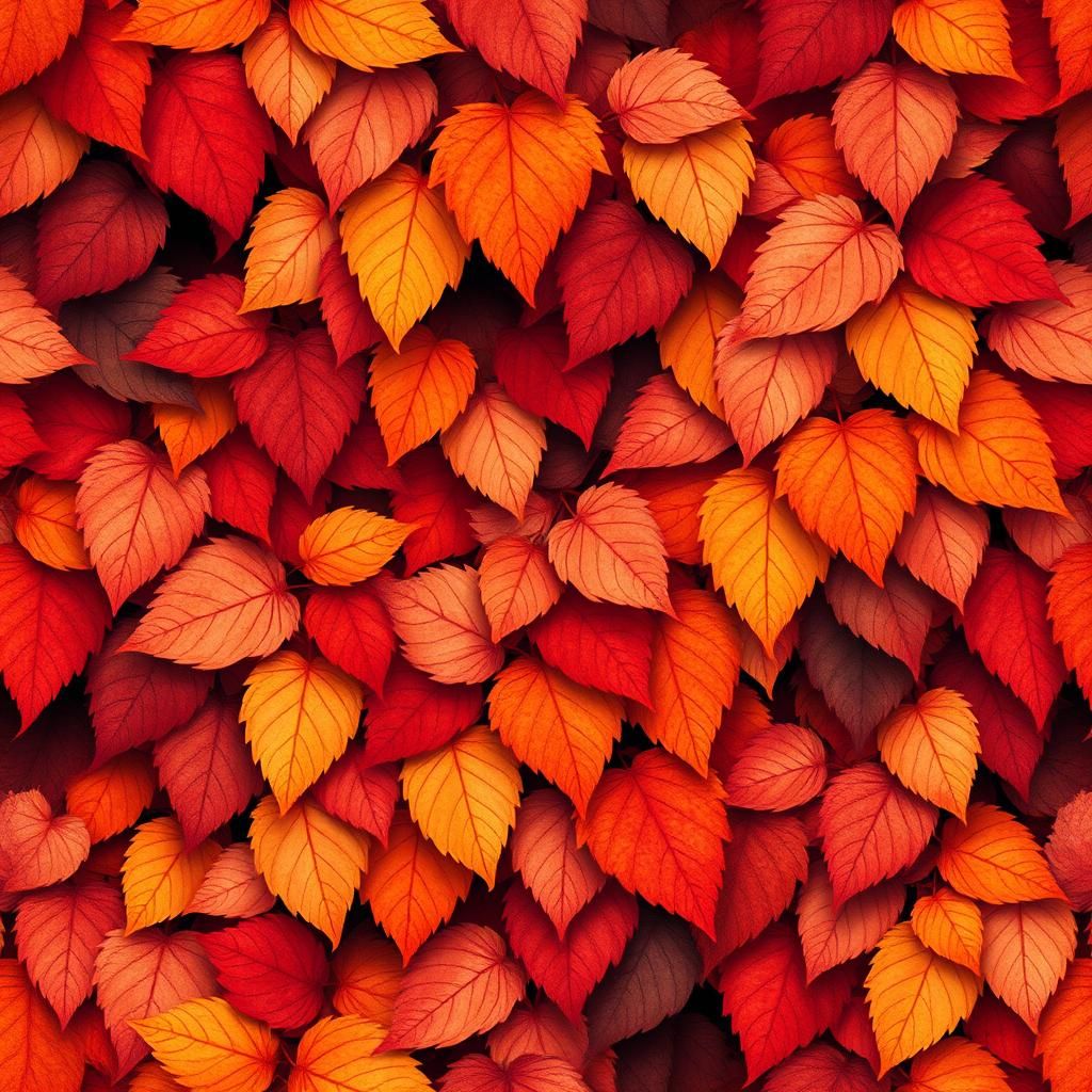 Autumn Leaves Pattern in Cubist Art Deco Style