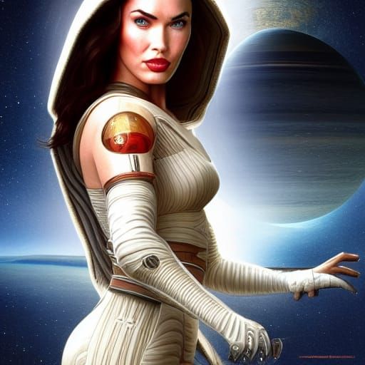 Megan Fox as Padmé Amidala on Mars, Photorealistic Art