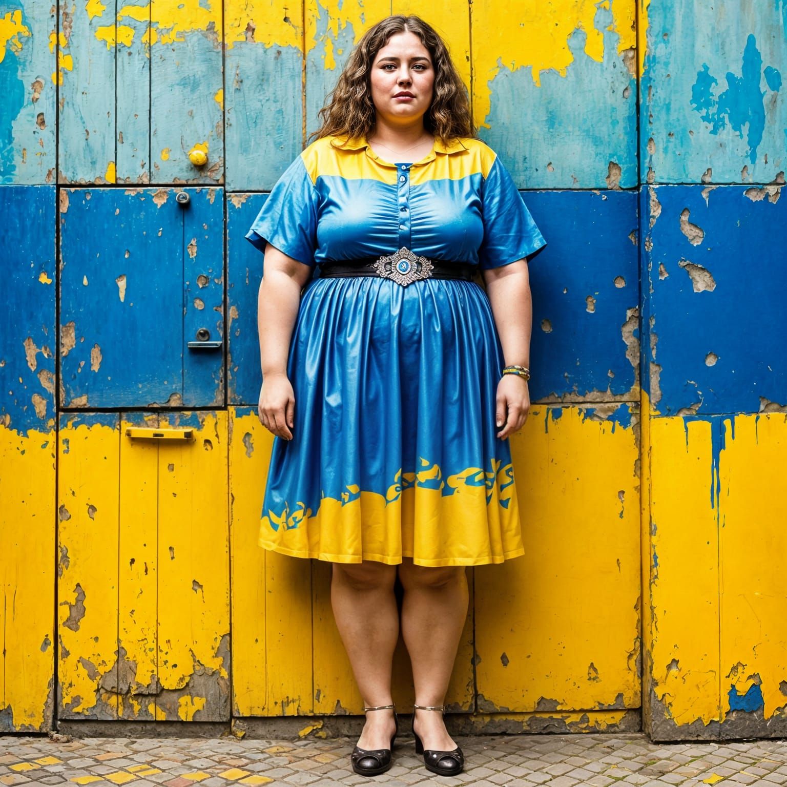 Ukrainian Woman Defies Imperialism in Vibrant Ukrainian Flag...