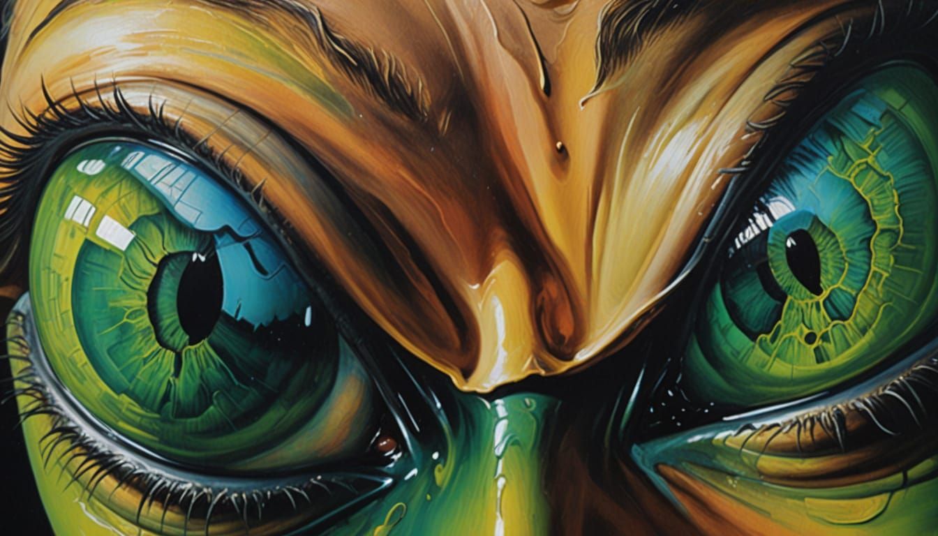 Bulging Eyes in Dark Surrealism