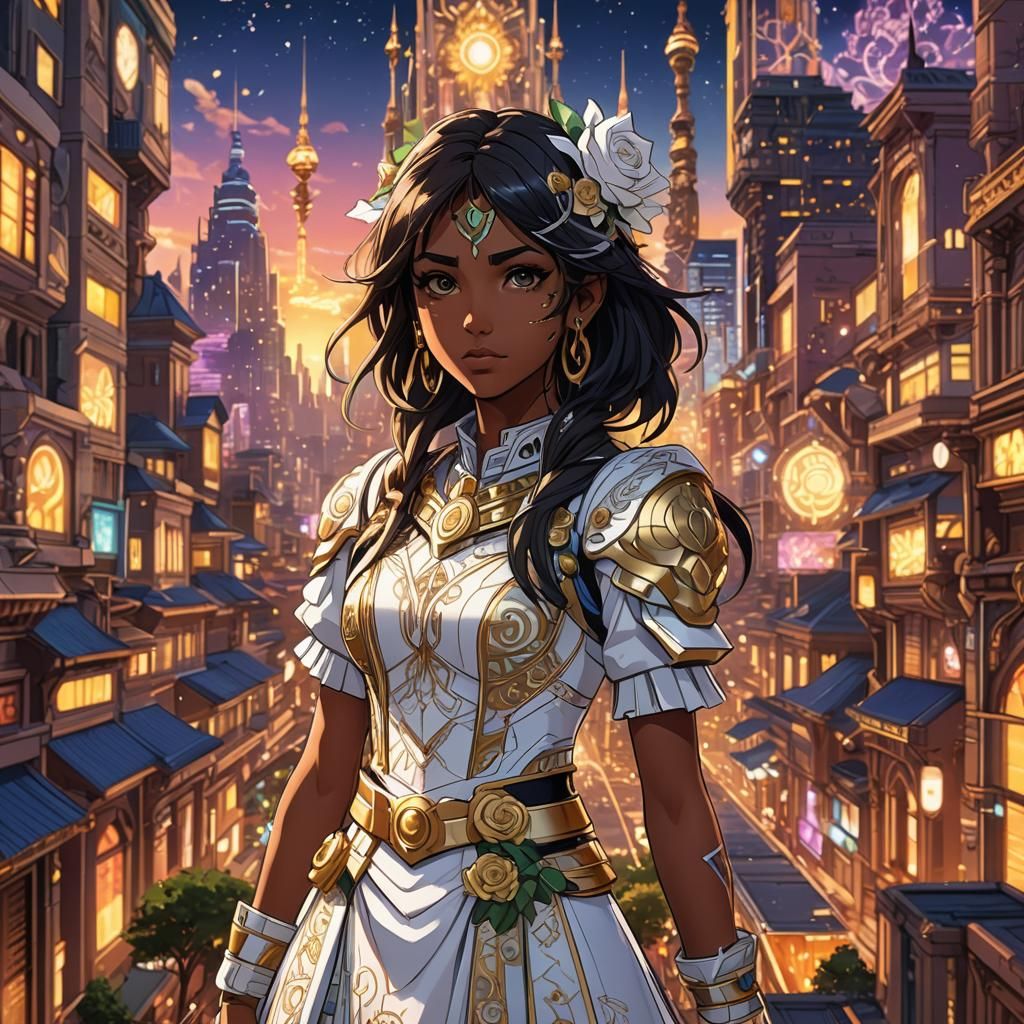 Indian Girl in Kingdom Hearts Anime Style