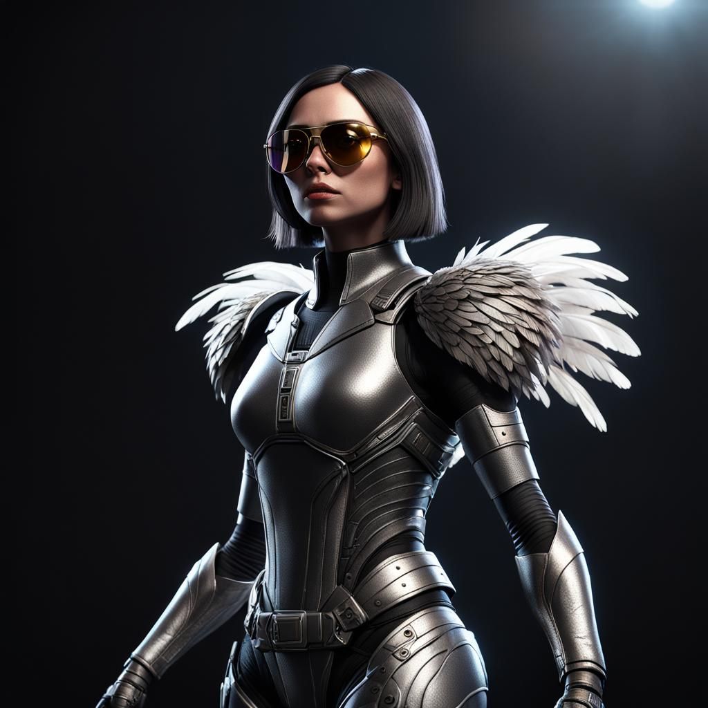 Detailed 8k Render of Woman with Feathers