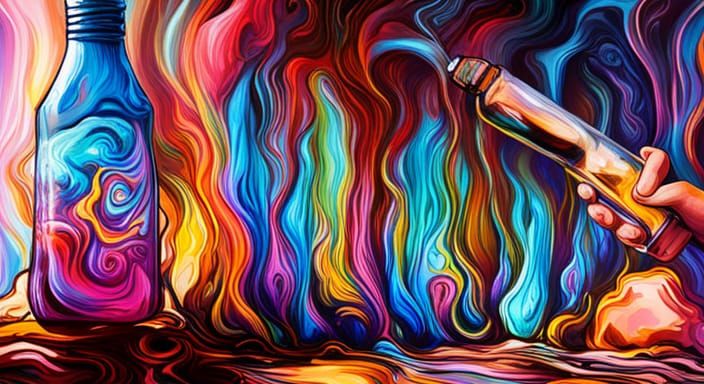 Man Gazing at Bottled Universe Graffiti Art