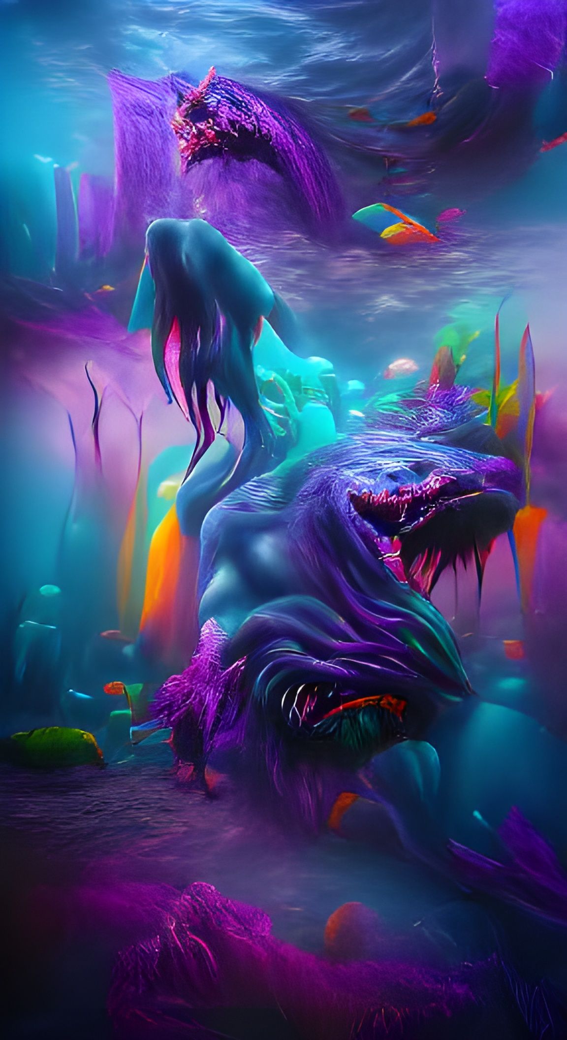 Monster in the Abyss: 3D Fantasy Art
