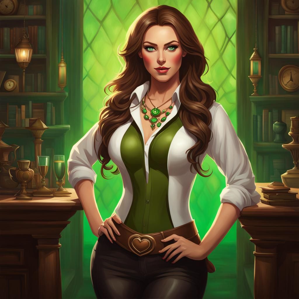 Portrait of a Young Woman in Art Nouveau Style