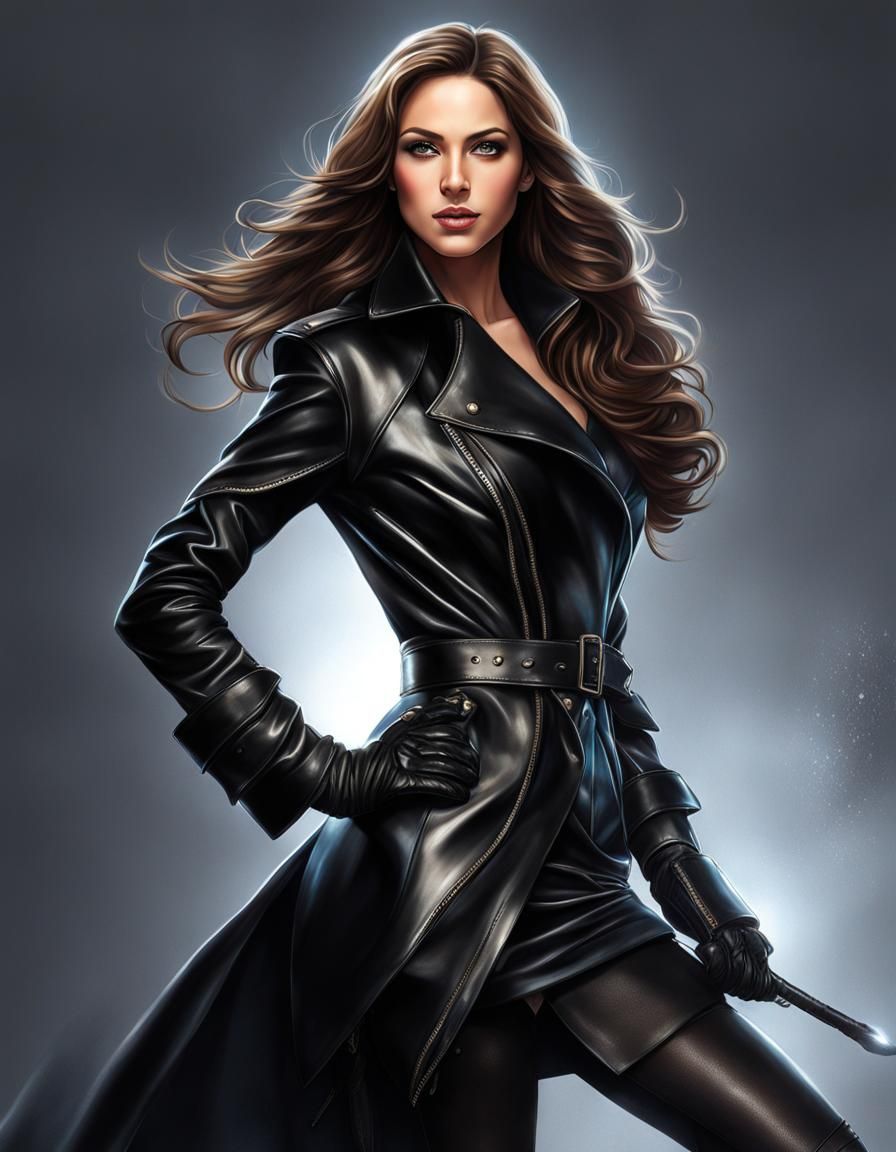 Leather-clad Princess with a Cute Smile as Splash Art