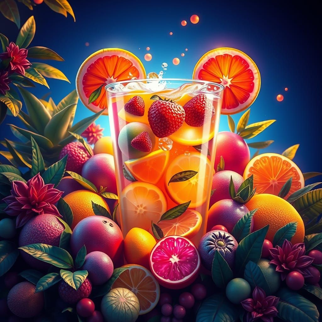 Glowing Fruit Punch in a Sci-Fi Concept Art Style