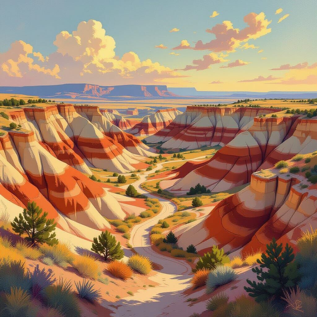 Paint Mines Park Landscape in Oil Painting Style