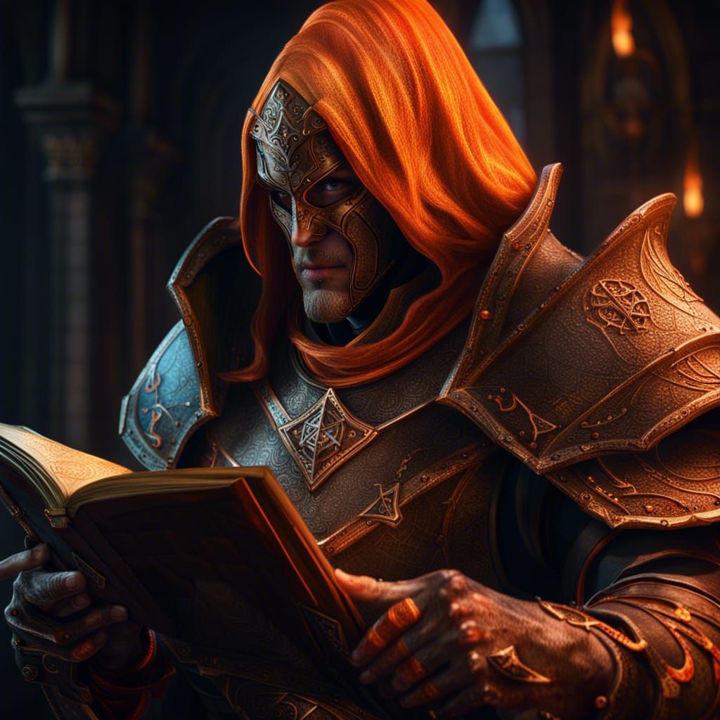 Crusader Sorcerer Portrait in Detailed Matte Painting Style