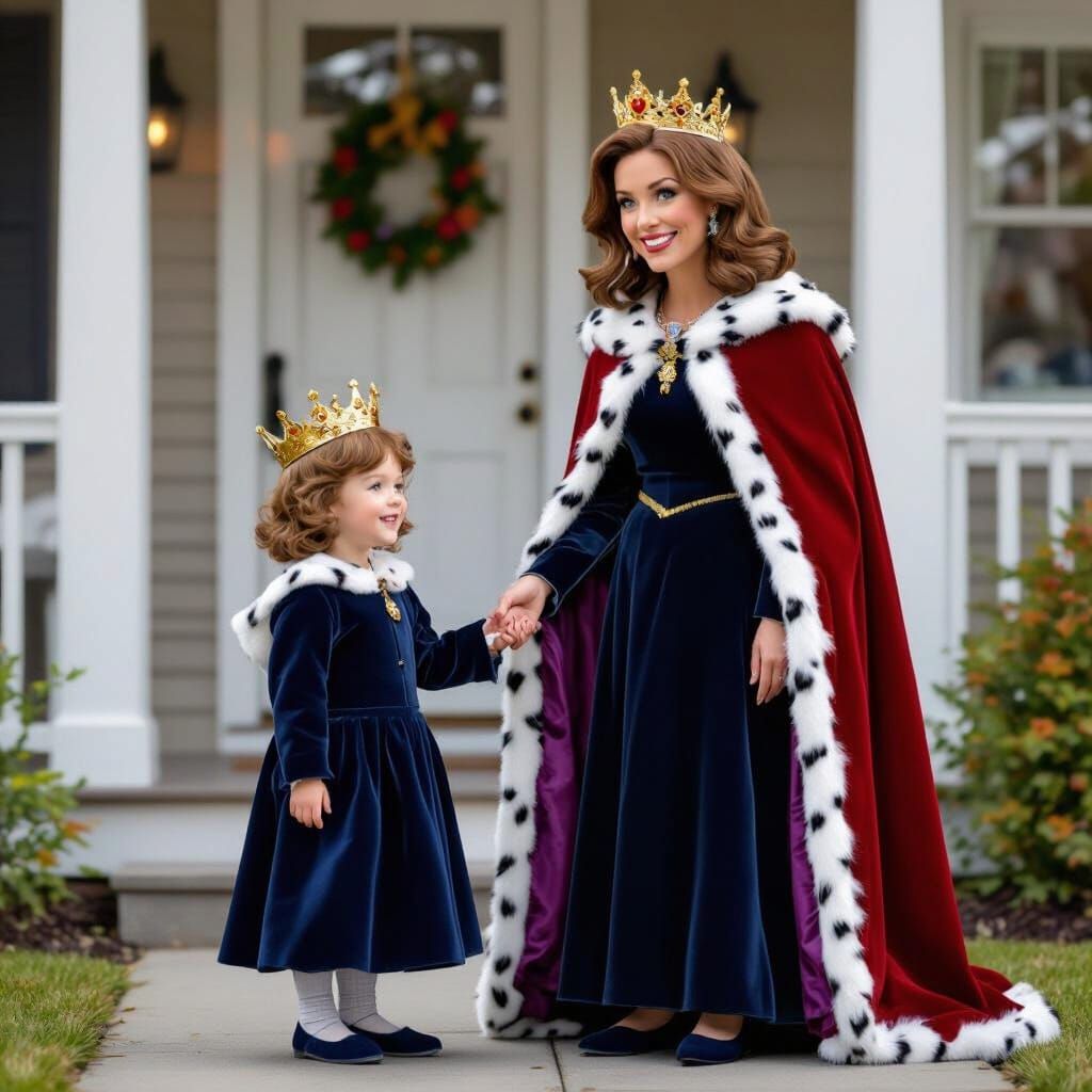 Queen Doris in Royal Gown and Crown