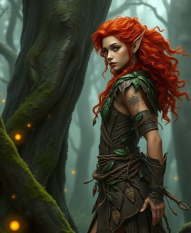 Woodland Druidess in Ancient Armor