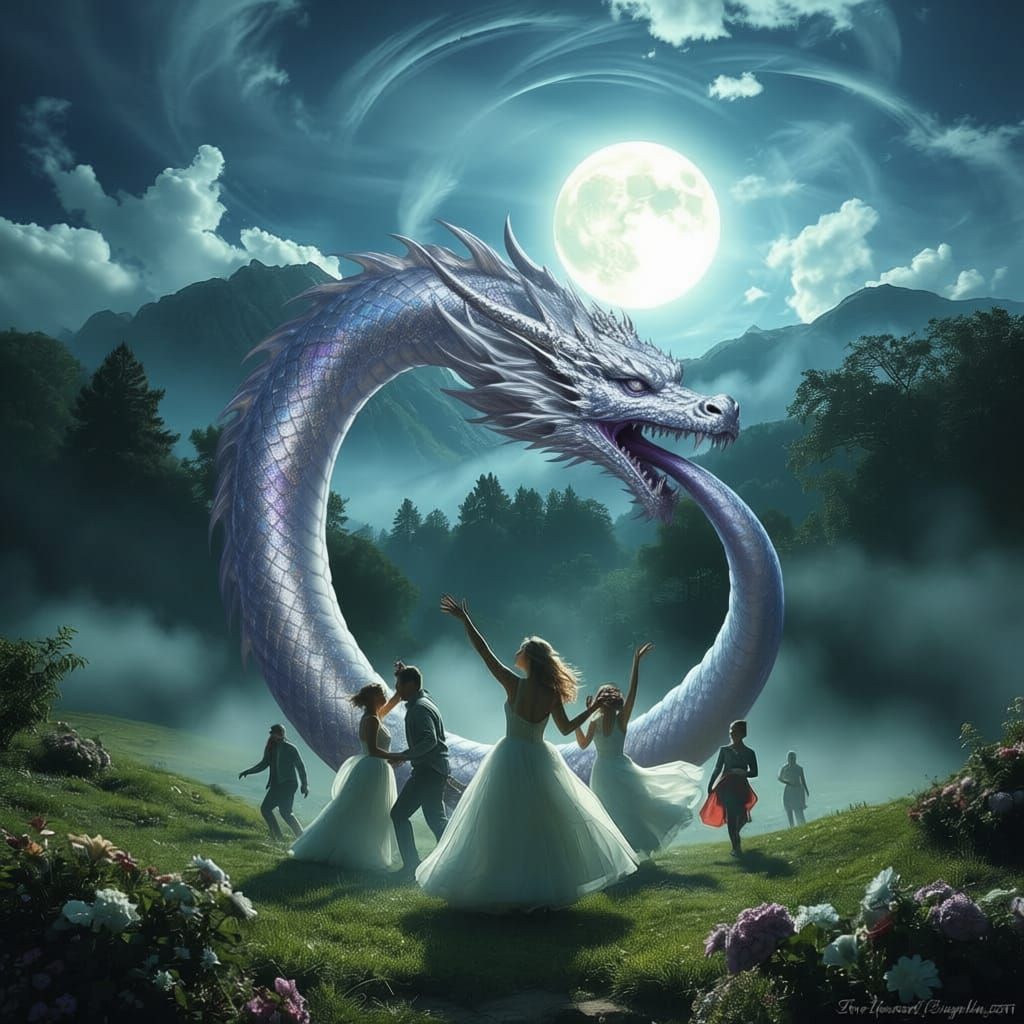 Anticlockwise Ouroboros Biting Its Tail Symbol