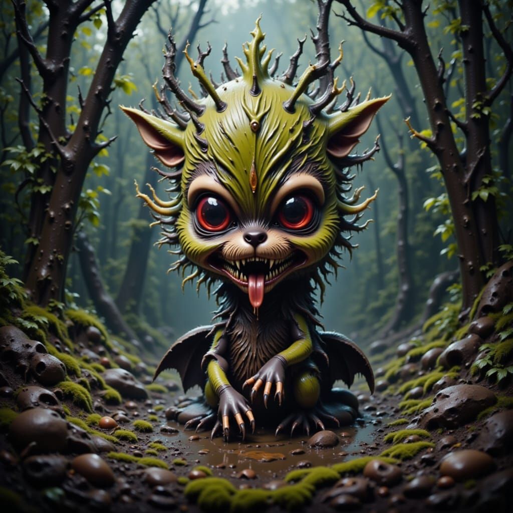 Monster in a forest
 <lora:Cuddly Monsters:1.0>