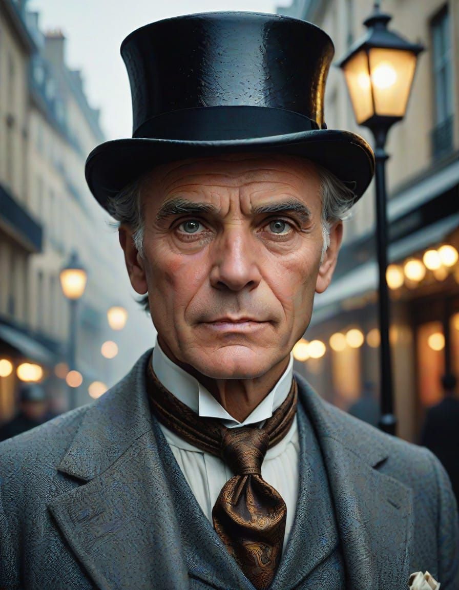 Elegant Gentleman in 19th-Century Parisian Style