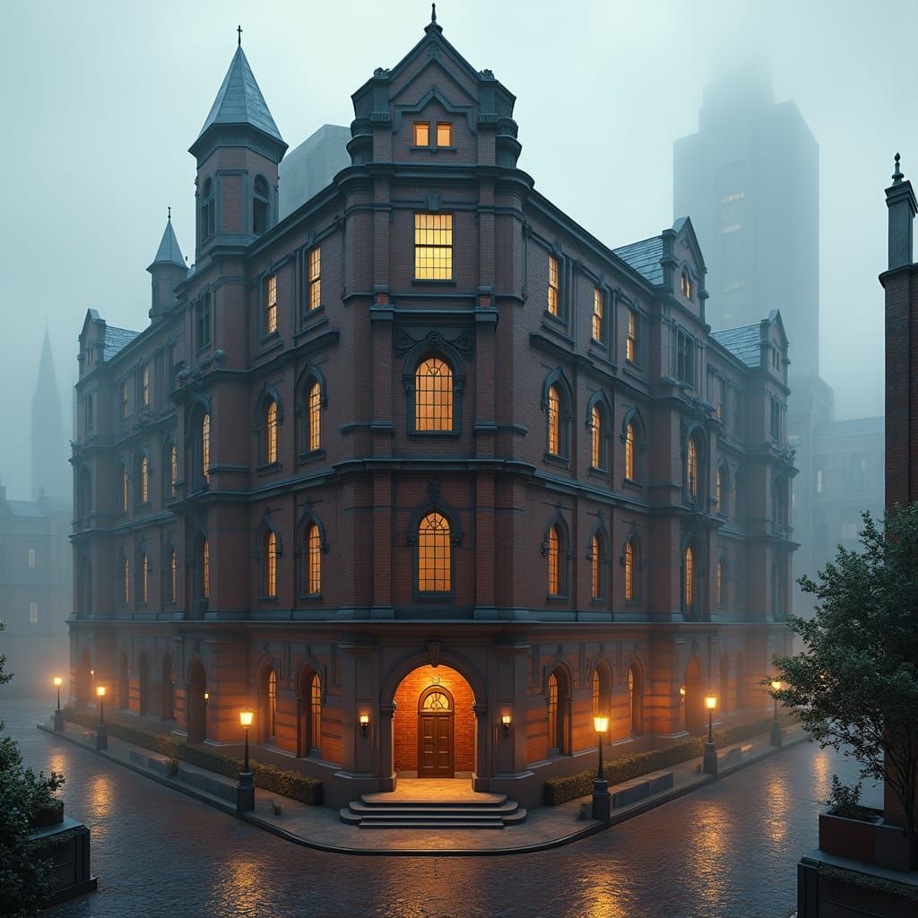 Modern Brick Hospital with Arched Colonnade in Lancashire