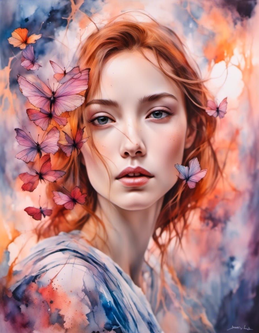 Portrait of a Beautiful Woman in Dark Style