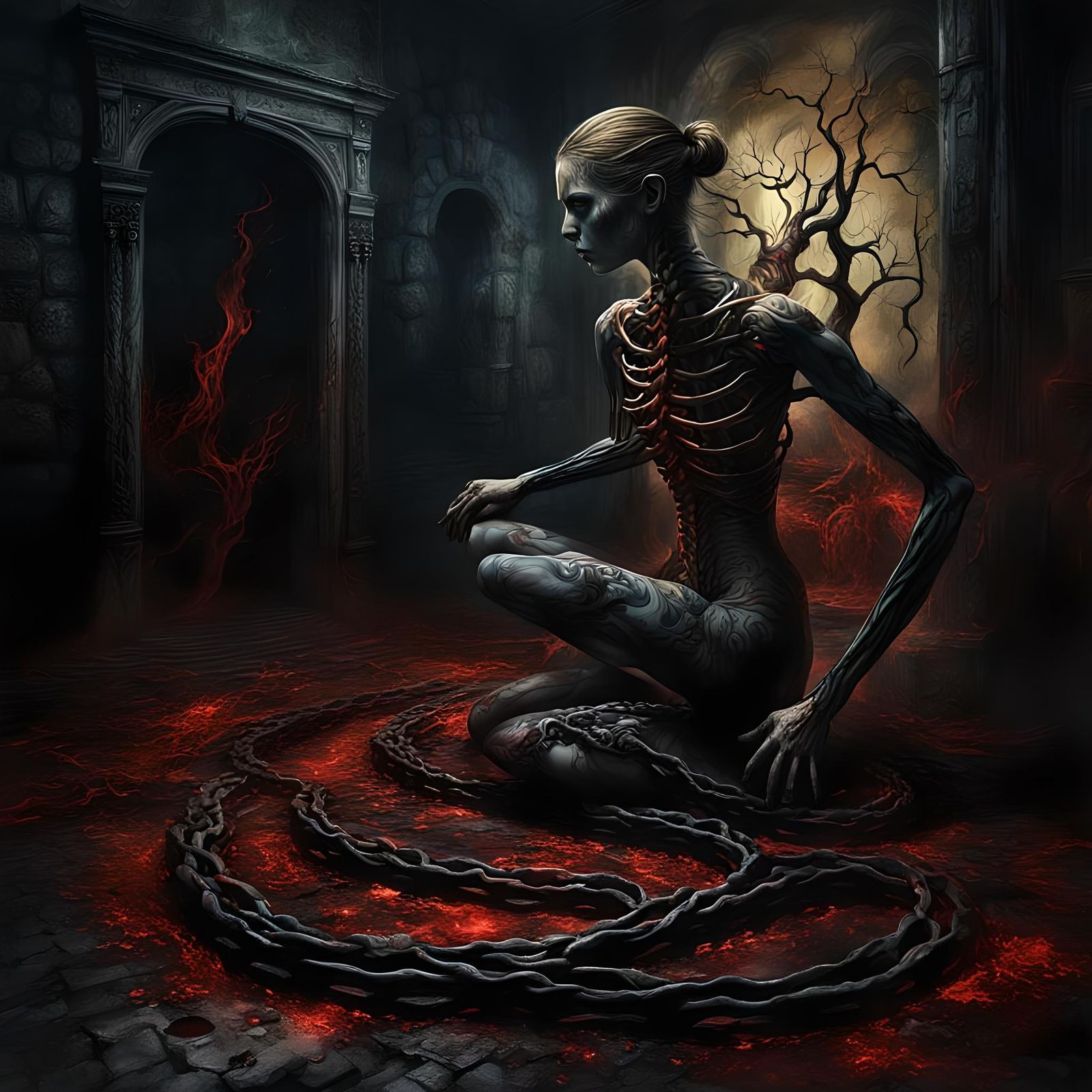 Surreal Pain: A Fantastical Digital Painting