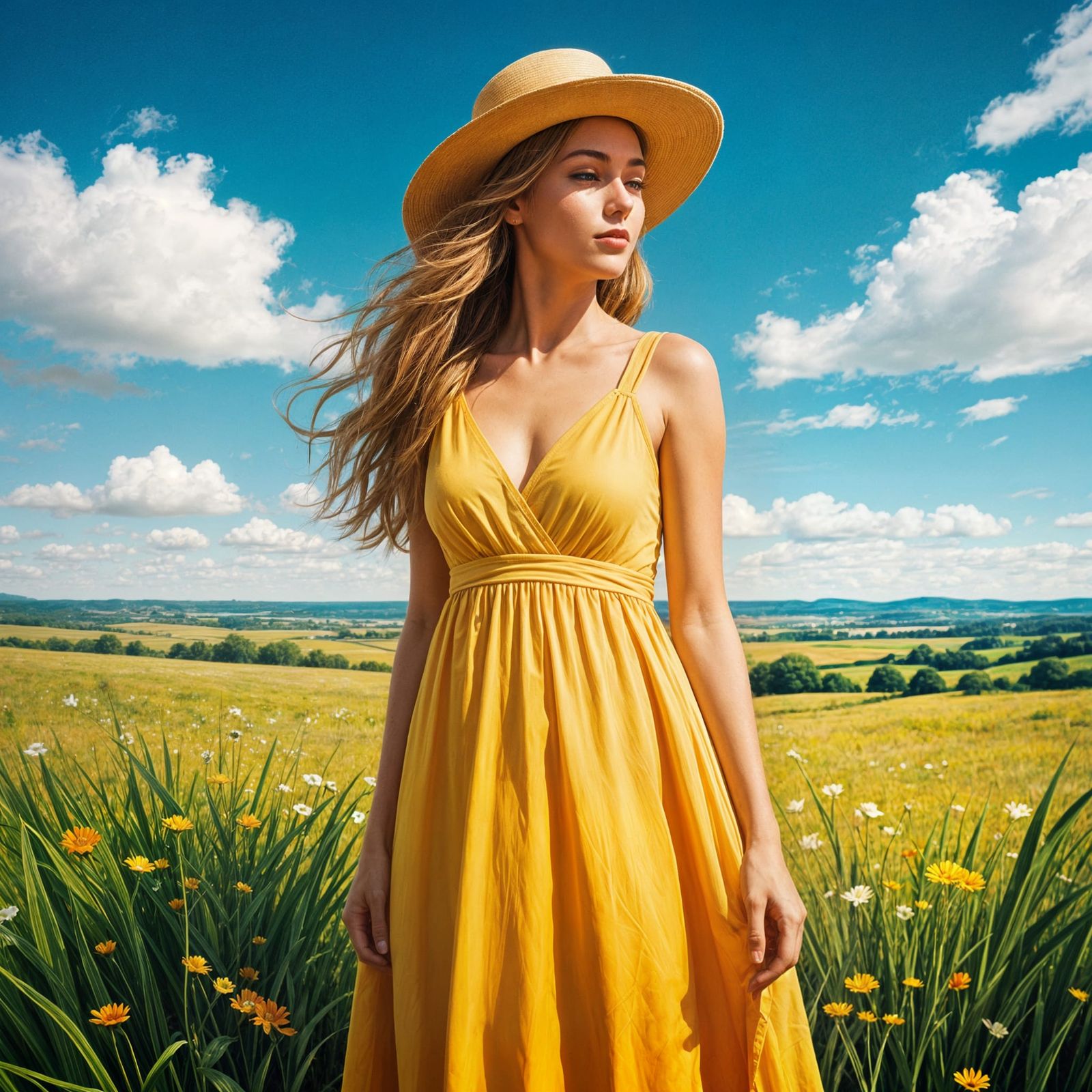 Vibrant Sunny Day Generated by AI