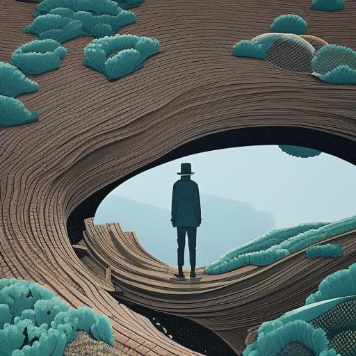 Whimsical Landscape Painting by Simon Prades and Victo Ngai