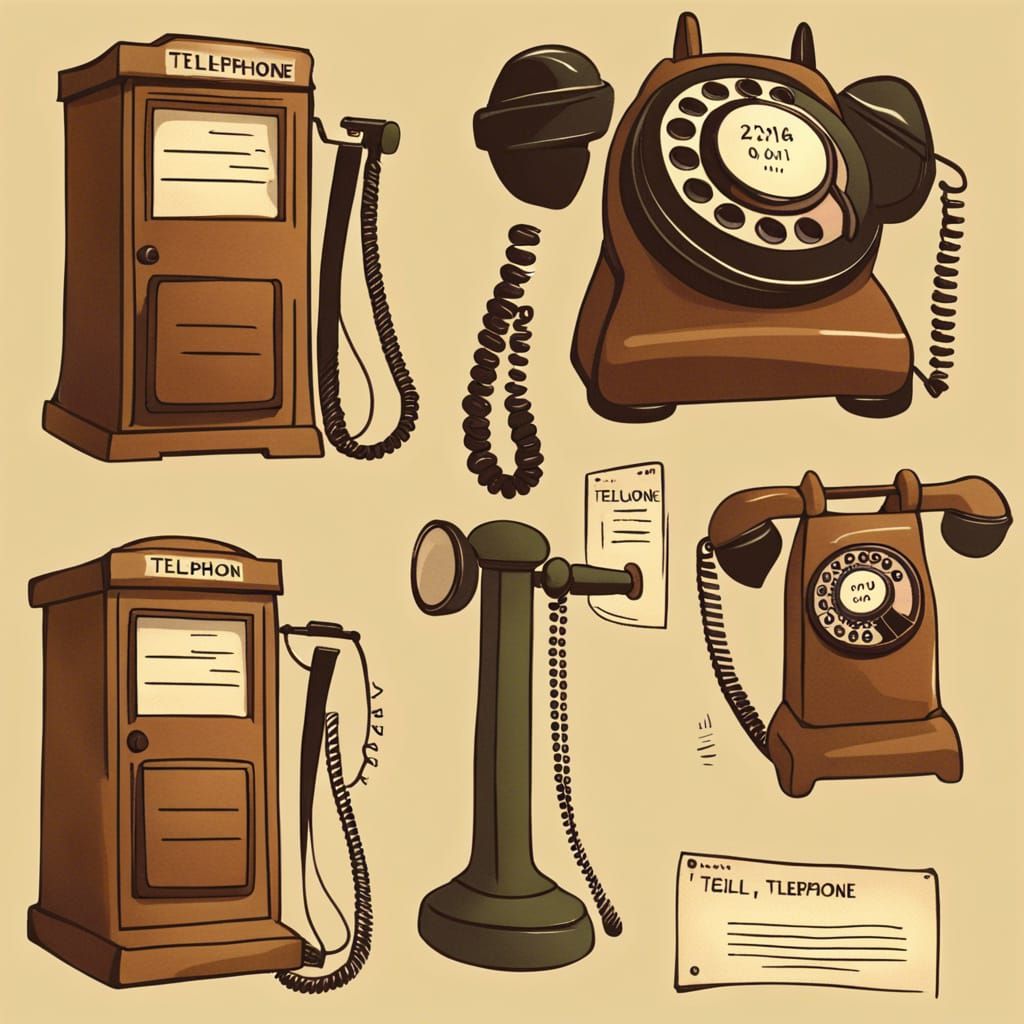 Antique Telephone Illustration