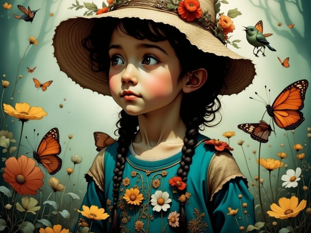 Whimsical Dreamer in Enchanted Realism Style