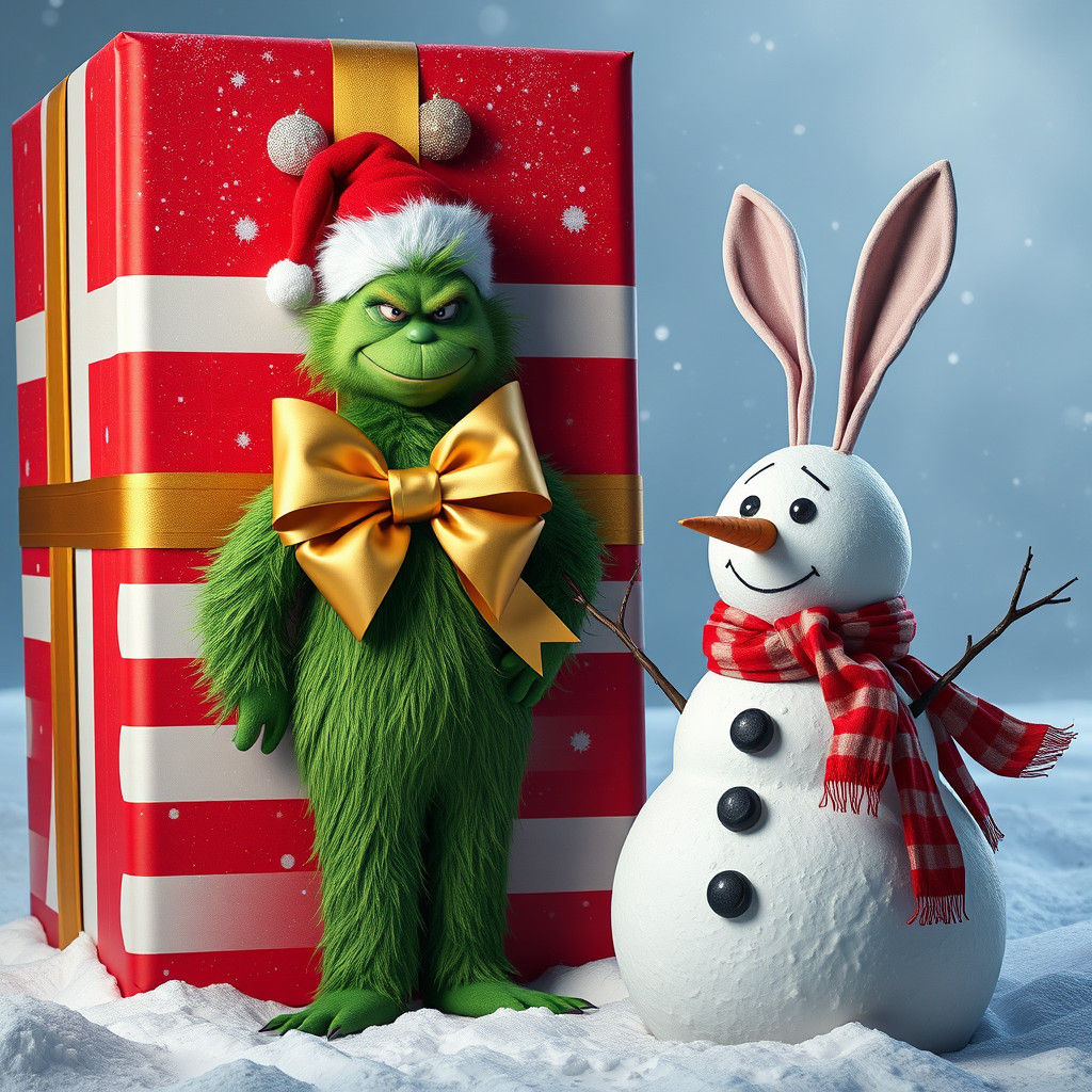 Grinch and Snowman in Winter Wonderland