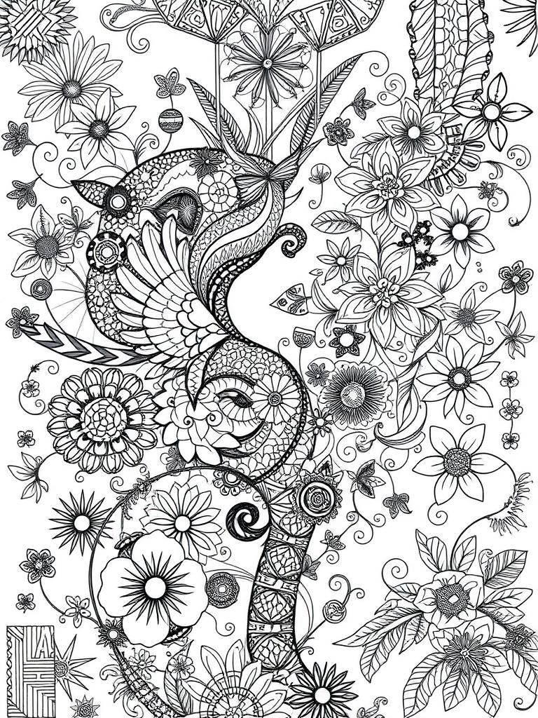 poetic zentangle. Style of Juan Miro.