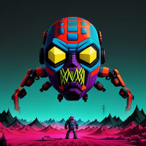 Comedic Human Figure in Bold Digital Art