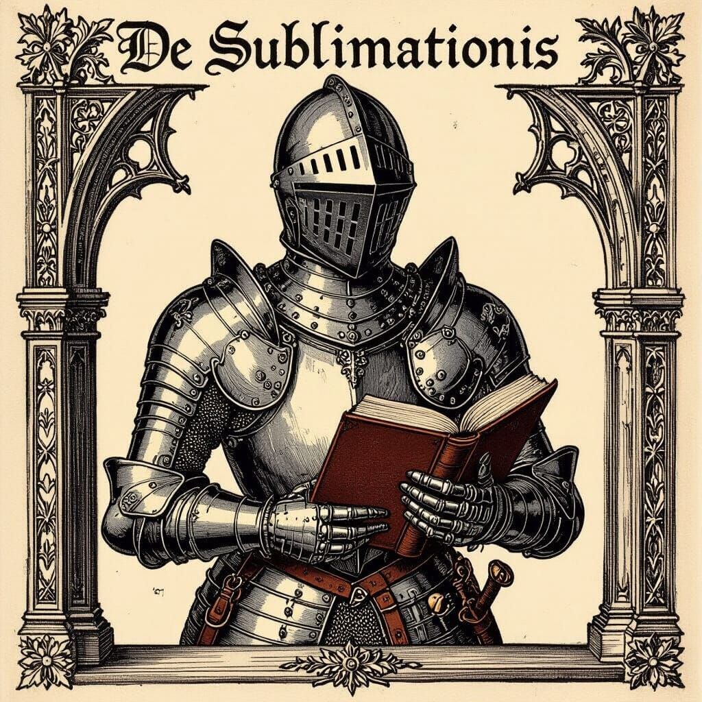 Knight Holding Book in Renaissance Style