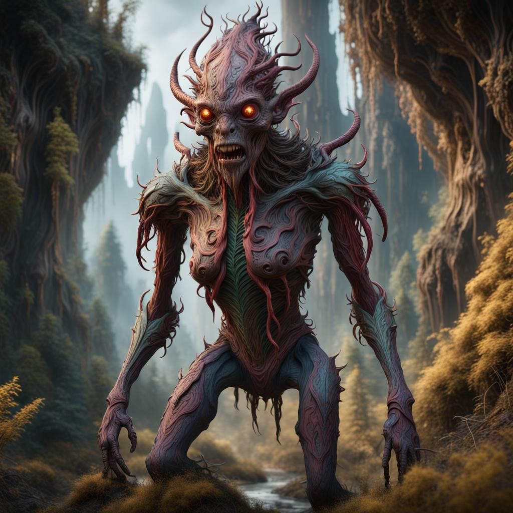 Fantastical Uncanny Valley Creature in Detailed Matte Painti...