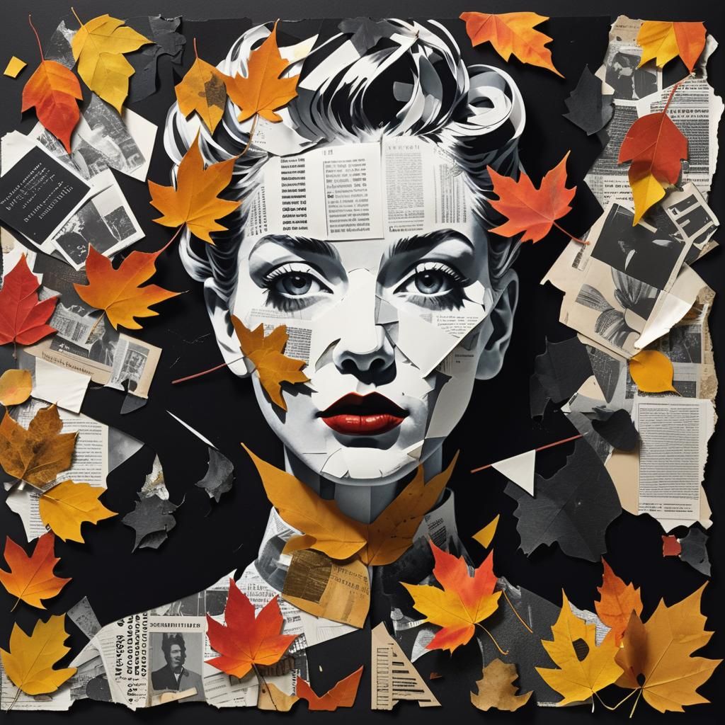 Dada-Inspired Photogram Collage with Autumn Elements