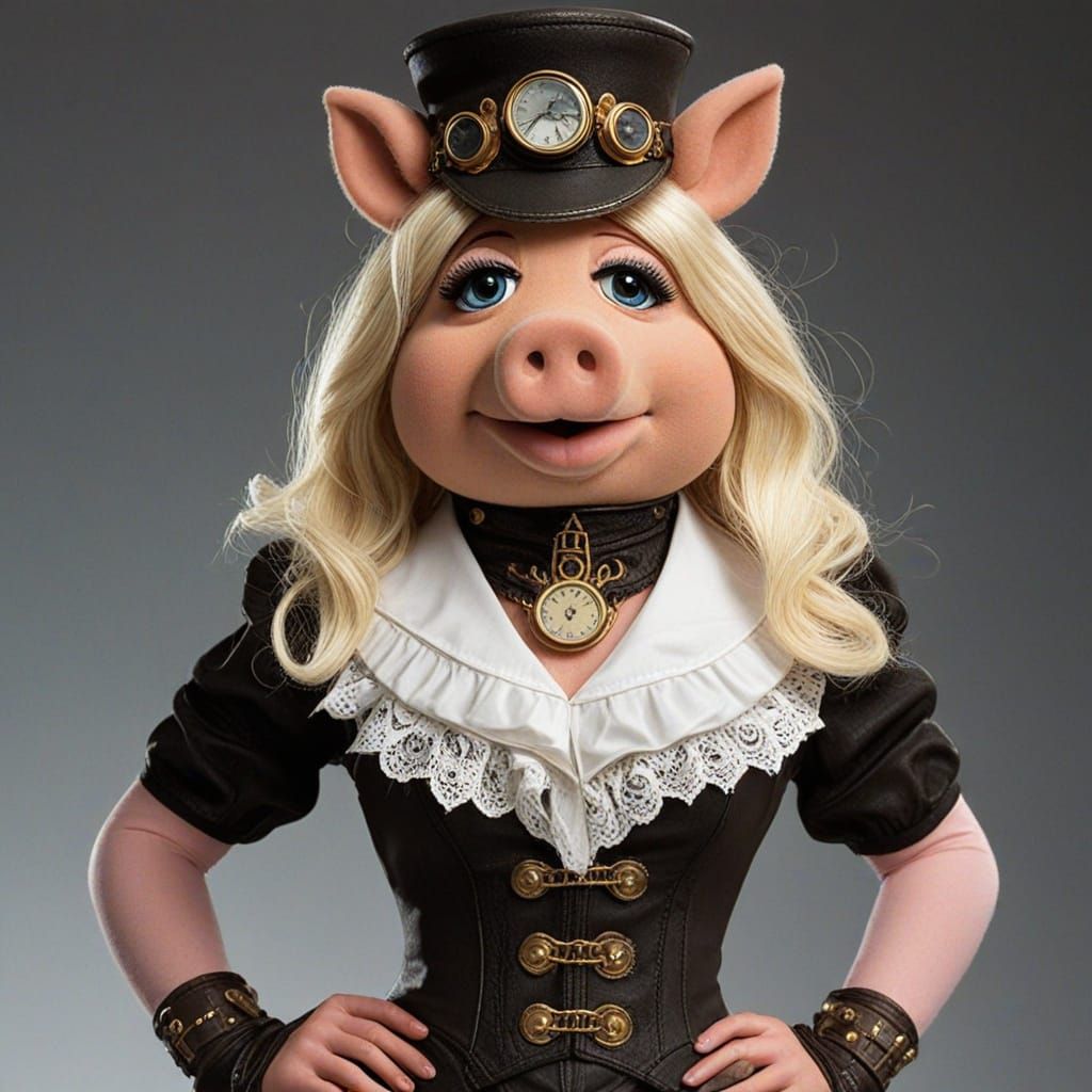 Steampunk Miss Piggy: A Humorous Transformation