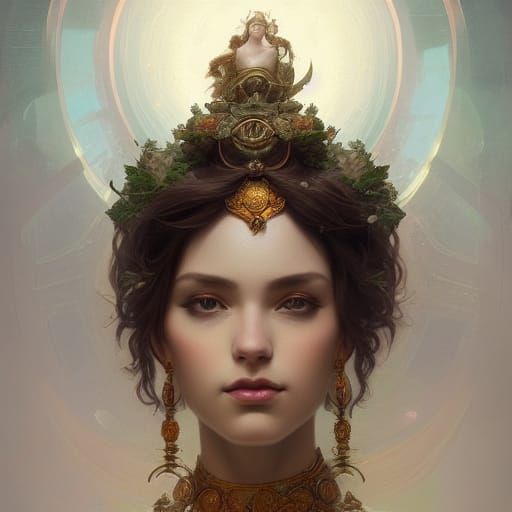 Goddess of Fertility: Art Nouveau Portrait