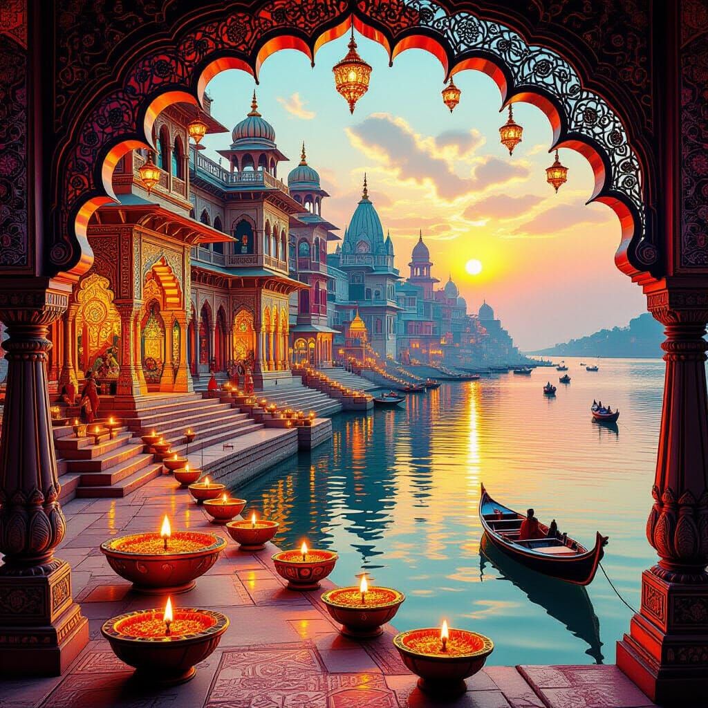 Psychedelic Diwali Celebration in Varanasi